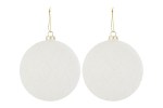 39144 - Set 2 Palline di Natale in Vetro Bianco – Diametro 15 cm Set 2 palline natalizie in vetro bianco diametro 15 cm
