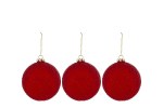 39145 - Set 3 Palline di Natale in Vetro Rosso – Diametro 8 cm Set 3 palline natalizie in vetro rosso diametro 8 cm