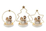 Sacra Famiglia in resina LED assortita 9×6,5×13,5 cm