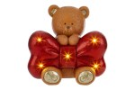 39176 - Orsetto Fiocco Resina LED 19×14×H18 cm Orsetto fiocco in resina LED 19×14×18 cm