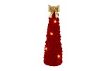 39184 - Albero Fiocco Resina Bordeaux LED – diam.10×H30 cm Albero fiocco resina bordeaux LED 10×30 cm
