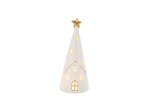 Albero bianco LED porcellana 7,5×7,5×18 cm