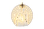 Appendino Sacra Famiglia porcellana LED 9,5×5×10 cm
