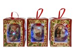 39258 - Pallina Plastica LED Dec. Vintage 3 Assortimenti – Diam. 10 cm Pallina plastica LED Dec. Vintage 3 assortimenti diam. 10 cm