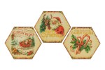 39261 - Set 3 Pz Mattonella Natalizia Vintage 3 Assortimenti – 11×9,5 cm Set 3 mattonelle natalizie vintage 3 assortimenti 11×9,5 cm