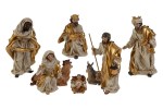 39286 - Set 8 Pz Natività Resina Gold – H 21 cm Set 8 pz natività resina Gold H 21 cm