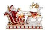 39295 - Babbo Natale Slitta Resina LED + Musiche – 33×12×22,5 cm Babbo Natale slitta resina LED e musiche 33×12×22,5 cm