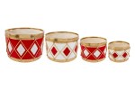 39466 - Set 4 Scatole Tamburo Metallo – 21×15 / 26×18 / 31×21 / 36×24 cm Set 4 Scatole Tamburo metallo 21×15 26×18 31×21 36×24 cm