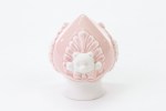 Pomo Orsetto in Porcellana Rosa – Bomboniera Battesimo e Nascita Bimba Bomboniera pomo in porcellana rosa con orsetto per nascita bambina.
