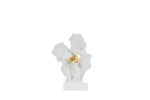 Bomboniera Coppia Bacio in Resina Moderna con Cuore Oro - Ideale per Matrimonio e Anniversario - Art. 57050 Statuina decorativa in resina bianca raffigurante una coppia che si bacia con un cuore dorato centrale, bomboniera per matrimonio 57050