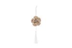 Bomboniera Rosa Porcellana Beige 7cm - Appendino e Calamita Rosa in porcellana beige da 7cm con petali realistici, uso calamita e appendino.