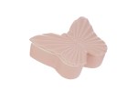 Scatola Farfalla Rosa in Porcellana – Bomboniera Comunione e Cresima Scatola a forma di farfalla in porcellana rosa con coperchio decorato per bomboniere.