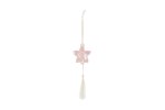 Calamita rosa in porcellana a forma di stella con cordino appendino dimensioni 6x6,5 cm codice 57263.