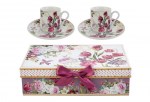SET 2 TAZZINE BOUQUET DI CHARME PORCELLANA C/ASTUCCIO 22x13x6CM Cod. 58006 da Bomboniere & Company S.r.l. Siracusa.