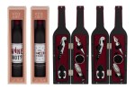 58029 - BOMBONIERA ACCESSORI 5PZ VINO IN BOTTIGLIA WINE TIME 7X32CM 2ASS.C/COLOR/BOX Accessori 5pz Vino Wine Time 58029 7x32cm 2 ass. c/color/box per bomboniere Novità 2026, ideale per momenti enogastronomici in temi casa, da Bomboniere & Company S.r.l Siracusa.
