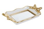 58038 - VASSOIO IN RESINA FIOCCO GOLD 31x17x5,5CM Vassoio Fiocco Gold 58038 31x17x5,5cm per bomboniere Novità 2026, ideale per servire con eleganza in temi matrimonio, da Bomboniere & Company S.r.l Siracusa.