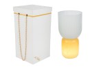 58046 - VASO VETRO LAMPADA BIANCO d.12xh.23CM C/BOX-ROSE 189005 Vaso Vetro Lampada Bianco 58046 d.12xh.23cm c/box-rose 189005 per bomboniere Novità 2026, ideale per atmosfere illuminate in temi romantici, da Bomboniere & Company S.r.l Siracusa.