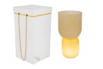 58048 - VASO VETRO LAMPADA BEIGE d.12xh.23CM C/BOX-ROSE 189005 Vaso Vetro Lampada Beige 58048 d.12xh.23cm c/box-rose 189005 per bomboniere Novità 2026, ideale per atmosfere illuminate in temi romantici, da Bomboniere & Company S.r.l Siracusa.
