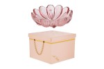 Bomboniera Coppetta a Fiore in Vetro Ciliegia con Box Regalo – Ideale per Matrimonio, Comunioni e 18esimi Coppetta in vetro a forma di fiore color ciliegia con petali sagomati e scatola regalo bianca con cordino dorato