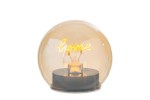58093 - LAMPADA LED VETRO FUME’HOME 11xh.11CM C/SHOPPER 13695 Lampada LED vetro fumè home 58093 dimensioni 11xh.11 cm c/shopper 13695 per bomboniere Novità 2026 da Bomboniere & Company S.r.l Siracusa.