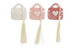 Appendino Calamita Borsetta Porcellana 3 Colori Assortiti - 4,5x5cm Tre mini borsette in porcellana colorata con nappa, funzione magnete e appendino.