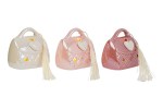 Bomboniera Borsetta in Porcellana con Luce LED – Elegante Idea Regalo per Comunione, Battesimo e 18esimi Tris di bomboniere a forma di borsetta in porcellana traforata con luce LED nei colori bianco e rosa per comunioni cerimonie