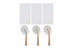 Tagliapizza Metallo 3 Metalli Assortiti con Astuccio – Bomboniera Utile Set di tagliapizza in tre metalli assortiti con scatola regalo per bomboniera matrimonio.