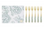 SET 6 PZ FORCHETTINE DEC.VERDE 15CM C/ASTUCCIO Cod. 58252 da Bomboniere & Company S.r.l. Siracusa.