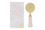 Taglia Pizza Decorazione Rosa 15 cm con Astuccio - Bomboniera Utile per Matrimonio Taglia pizza con manico rosa e lama rotonda, completo di astuccio regalo,bomboniere utili.