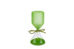 Clessidra Bomboniera in Vetro Verde Satinato h.12cm con Astuccio Clessidra in vetro verde con finitura satinata e cordino decorativo per eventi.