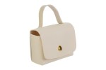 Mini Borsetta in Pelle Porta Confetti – Bomboniera Chic Multicolore Mini borsa in pelle panna con chiusura dorata per bomboniera matrimonio.
