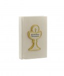 Bomboniera Vangelo con Calice Comunione – Libro Sacro con Box Regalo Vangelo bianco con applicazione calice per Prima Comunione e scatola regalo inclusa.
