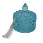 627253 - Prisma Azzurro Scatola Vetro Bassa – D. 8,5 cm – H 10 cm – 2027 Prisma azzurro scatola vetro bassa