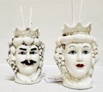 Bomboniera Testa di Moro Profumatore Antique - Re e Regina 8.6cm Coppia di profumatori Testa di Moro Re e Regina in ceramica antique per bomboniere.