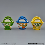 Vaso tondo in stile maiolica per piante 3 assortimenti diametro 8 cm altezza 6.2 cm per bomboniere matrimonio 875X772