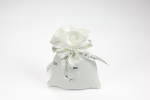 A3141 - Sacchetto Stampato 25 Anni 10x13 cm Sacchetto stampato 25 anni argento per bomboniere nozze d'argento e anniversario 10x13 cm organza