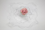 A3195 - Velo Voile Quadrato con Tirante 23 cm Velo voile quadrato con tirante 23 cm bianco rosa celeste per bomboniere nascita battesimo matrimonio