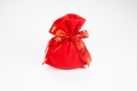A3200/10 - Sacchetto Lino con Tirante 10x12 cm Rosso Sacchetto lino rosso con tirante 10x12 cm per bomboniere laurea e natale