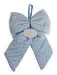 Fiocco nascita celeste con cuori 33x50 cm per annuncio nascita bimbo e battesimo AN014