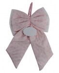 Fiocco nascita rosa con cuori 33x50 cm per annuncio nascita bimba e battesimo AN015