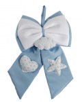 Fiocco nascita celeste con 3 decorazioni 33x50 cm per annuncio nascita bimbo e battesimo AN016