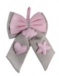 Fiocco nascita rustic rosa 33x50 cm per annuncio nascita bimba stile rustic e battesimo AN019