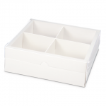 Contenitore Section Box 21,5cm per Bomboniere e Confetti – Trasparente Contenitore section box 21,5x21,5x7 cm con sezioni per bomboniere e confetti