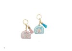 AXS287/G - P.CHIAVI ORS.PALL.GIRL 4.7 CM portachiavi orsetto palloncino bambina 4.7 cm AXS287/G, bomboniera nascita battesimo rosa orsetto