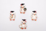 Bomboniera Calamita Gufetto Laurea con Tocco e Libri - 4 Assortimenti per Eventi e Traguardi B9493 Set di 4 calamite a forma di gufetto bianco con tocco nero e libri, ideale come bomboniera per laurea e segnaposto portafortuna.