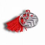 AT17164-N CIRCIUTO ELETTRICO ARGENTATO CON NAPPINA ROSSA LAUREA INGEGNERIA