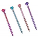 Radiosa Eleganza: Penna Jewel Diamond per Eventi Glamour con Cristalli Assortiti gv1 Quattro penne gioiello con diamante nei colori rosa, azzurro, bianco e blu per bomboniere eleganti.