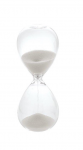Clessidra in Vetro con sabbia bianca JQ3-JQ1 Clessidra bomboniera in vetro trasparente da 13 centimetri con sabbia bianca finissima all'interno, ideale come dettaglio d'arredo minimalista per matrimoni di lusso.