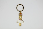 Portachiavi bimba comunione 1,5x6 cm per bomboniere prima comunione e cresima femminile