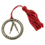 Cerchio con caduceo in zama argentato per bomboniere Laurea in Medicina diametro 4 cm - Bomboniere & Company